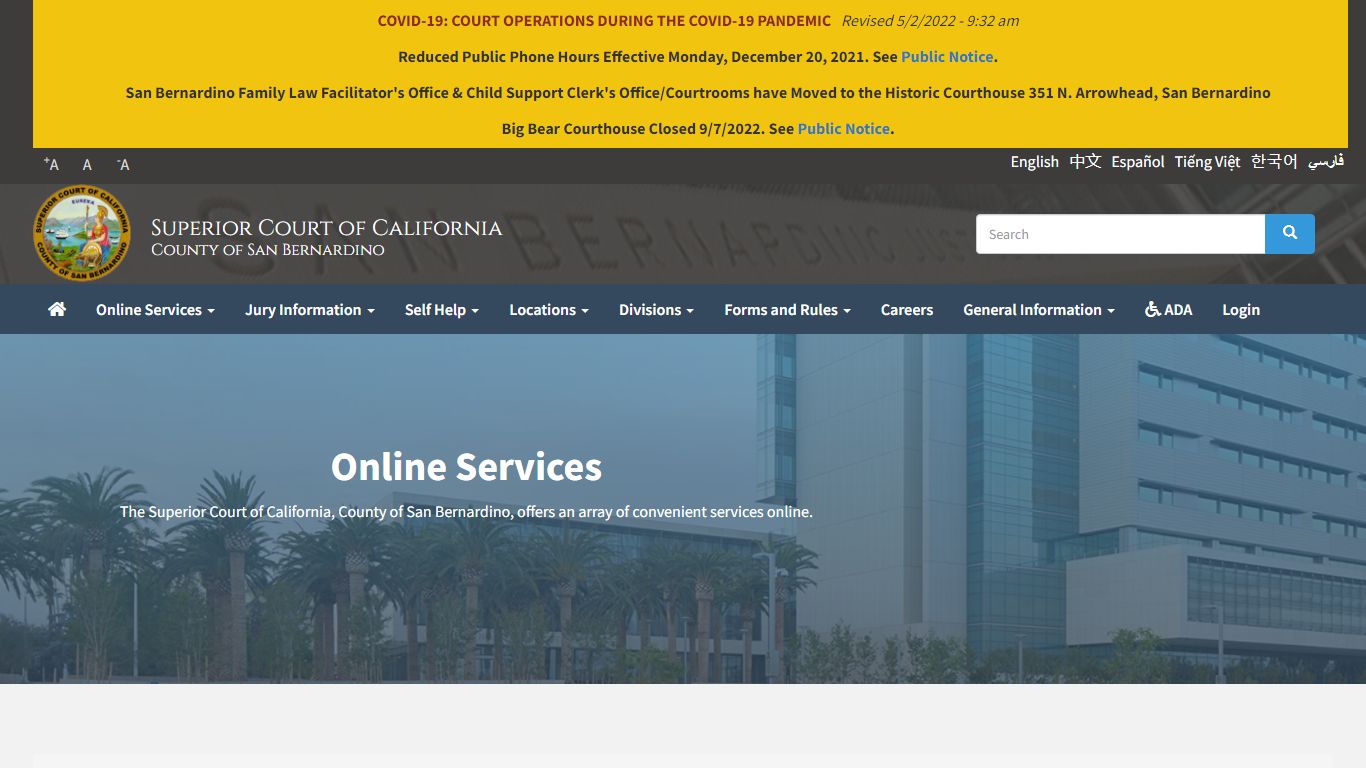 Online Services | Superior Court of California